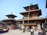 Kathmandu Patan Durbar Square 23 Vishwanath Temple and Bhimsen Temple With Lion Column